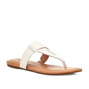 UGG DAILA WHITE LEATHER FLAT SANDALS NEW SIZE 11